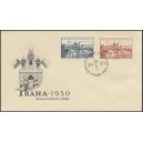 0562-563 FDC (s&eacute;rie) - Celost&aacute;tn&iacute; v&yacute;stava po&scaron;tovn&iacute;ch zn&aacute;mek PRAHA 1950