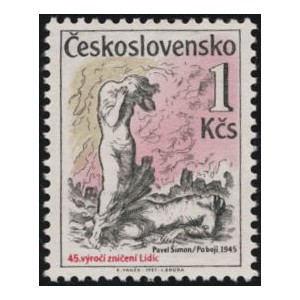 2799-2800 (s&eacute;rie) - 45. v&yacute;roč&iacute; zničen&iacute; Lidic a Lež&aacute;ků