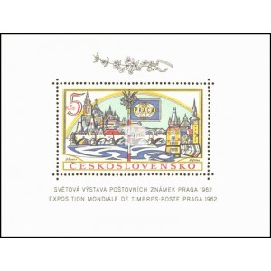 1268A (ar&scaron;&iacute;k zoubkovan&yacute;) - Světov&aacute; v&yacute;stava po&scaron;tovn&iacute;ch zn&aacute;mek PRAGA 1962