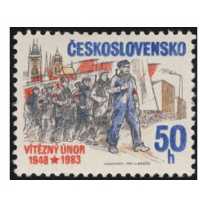 2579-2580 (s&eacute;rie) - 35. v&yacute;roč&iacute; &Uacute;nora 1948 a 35. v&yacute;roč&iacute; N&aacute;rodn&iacute; fronty