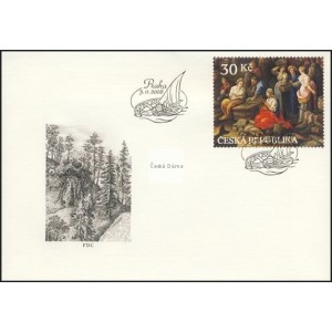 0580 FDC - Uměleck&aacute; d&iacute;la na zn&aacute;mk&aacute;ch