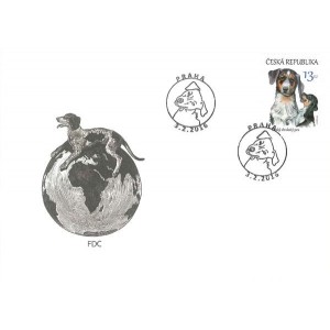 0875 FDC - &Scaron;těňata &ndash; česk&aacute; n&aacute;rodn&iacute; plemena psů: Česk&yacute; strakat&yacute; pes