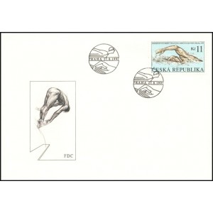 0152 FDC - ME v plav&aacute;n&iacute; a skoc&iacute;ch do vody v Praze 1997