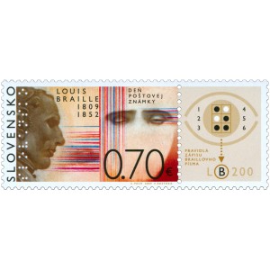 0466 KP - Den po&scaron;tovn&iacute; zn&aacute;mky: Louis Braille