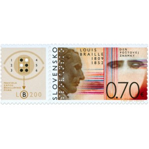 0466 KL - Den po&scaron;tovn&iacute; zn&aacute;mky: Louis Braille