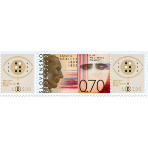 0466 KL+KP - Den po&scaron;tovn&iacute; zn&aacute;mky: Louis Braille