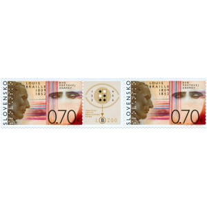 0466 (spojka) - Den po&scaron;tovn&iacute; zn&aacute;mky: Louis Braille
