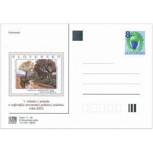 111 CDV 106/04 - Anketa o nejkr&aacute;sněj&scaron;&iacute; slovenskou po&scaron;tovn&iacute; zn&aacute;mku 2003