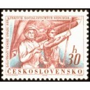 1272 - Kosmonaut a děln&iacute;k s rud&yacute;m praporem
