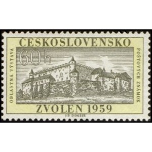 1056 - V&yacute;stava po&scaron;tovn&iacute;ch zn&aacute;mek ZVOLEN 1959