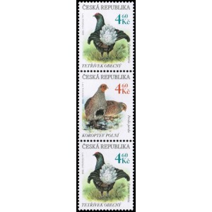 0180-0179 (3blok svisle) - Tetř&iacute;vek + koroptev + tetř&iacute;vek