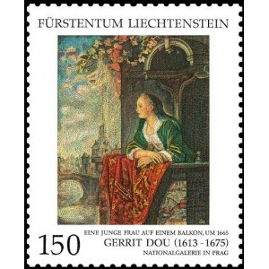 Mi LI 1823 - Gerrit Dou - Mlad&aacute; d&aacute;ma na balk&oacute;ně