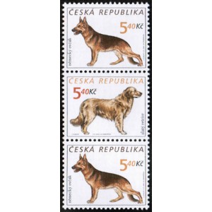 0296-0297 (3blok svisle) - Psi: Ovč&aacute;k + Retr&iacute;vr + Ovč&aacute;k