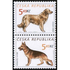 0296-0297 (2blok svisle) - Psi: Retr&iacute;vr + Ovč&aacute;k