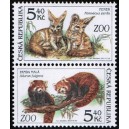 0300-0301 (2blok svisle) - Zv&iacute;řata v ZOO: Fenek + Panda