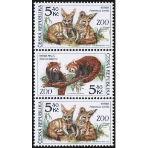 0300-0301 (3blok svisle) - Zv&iacute;řata v ZOO: Fenek + Panda + Fenek