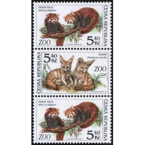 0300-0301 (3blok svisle) - Zv&iacute;řata v ZOO: Panda + Fenek + Panda