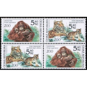0302-0303 (4blok) - Zv&iacute;řata v ZOO: Orangutan + Tygr