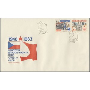 2579-2580 FDC - 35. v&yacute;roč&iacute; &Uacute;nora 1948 a 35. v&yacute;roč&iacute; N&aacute;rodn&iacute; fronty