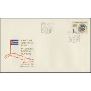 2524 FDC - X. světov&yacute; odborov&yacute; sjezd Havana