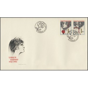 2539-2540 FDC - 40. v&yacute;roč&iacute; zničen&iacute; Lidic a Lež&aacute;ků