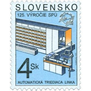 0176 - 125. v&yacute;roč&iacute; Světov&eacute; po&scaron;tovn&iacute; unie - Automatick&aacute; tř&iacute;d&iacute;c&iacute; linka