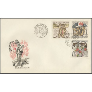 2127-2129 FDC - 30. v&yacute;roč&iacute; zničen&iacute; česk&yacute;ch a slovensk&yacute;ch obc&iacute;