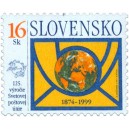 0185 - 125. v&yacute;roč&iacute; Světov&eacute; po&scaron;tovn&iacute; unie - Slovensk&aacute; po&scaron;ta