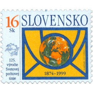 0185 - 125. v&yacute;roč&iacute; Světov&eacute; po&scaron;tovn&iacute; unie - Slovensk&aacute; po&scaron;ta