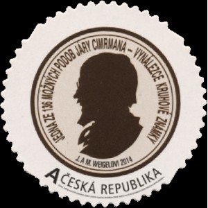 0829 - Vlastní známka kruhová "A" - Jára Cimrman