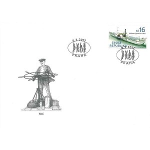 0919 FDC - Historické dopravní prostředky: kolesový parník Praha
