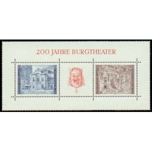 Mi AT 1507-1508 (aršík BL3) - 200 let Burgtherateru