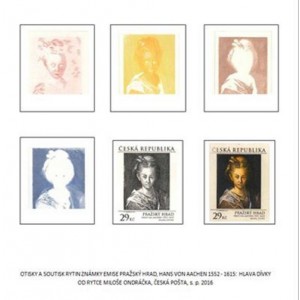 Grafický list Pražský hrad: Hans von Aachen – Hlava dívky