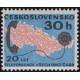 2028 - Telefonní sluchátko a mapa Československa