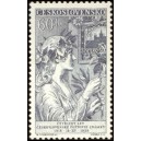 1032 - Žena hledící na reprodukci poštovní známky z emise "Hradčany"