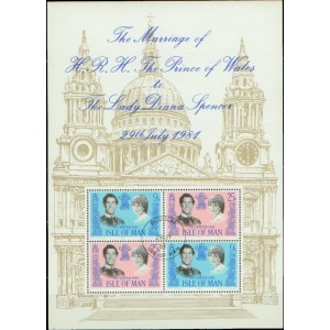 Mi IM 194-195A (aršík BL5, razítkovaný) - Královská svatba prince Charles a Diany Spencer