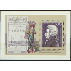 Mi DE 1571A (aršík) - 200. výročí Wolfganga Amadea Mozarta