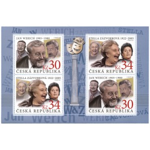1158-1159A (aršík) - Čeští herci a herečky