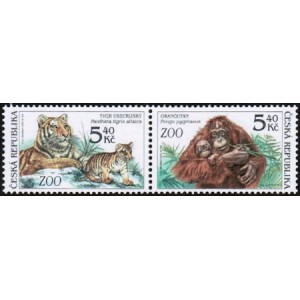 0302-0303 (2blok) - Zvířata v ZOO: Tygr + Orangutan
