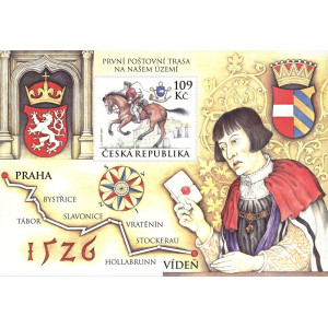 1343A (ar&scaron;&iacute;k) - Prvn&iacute; po&scaron;tovn&iacute; trať v Čech&aacute;ch