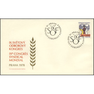 2304 FDC - IX. světov&yacute; odborov&yacute; kongres v Praze