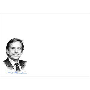 Prezident Česk&eacute; republiky V&aacute;clav Havel s podpisem